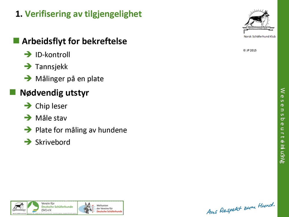 Forberedelser av test og nødvendig utstyr Vesenprøve 235313